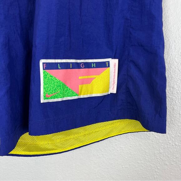 Nike | Flight Series Shorts Yellow Blue Pink Colorblock Bright Swim Trunks XL - Picture 6 of 11